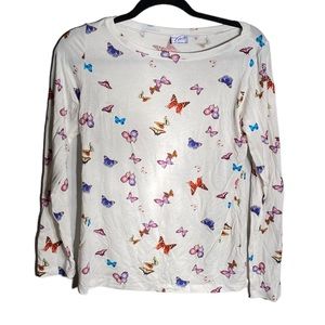 Richard Grand White Butterfly Long Sleeve Shirt